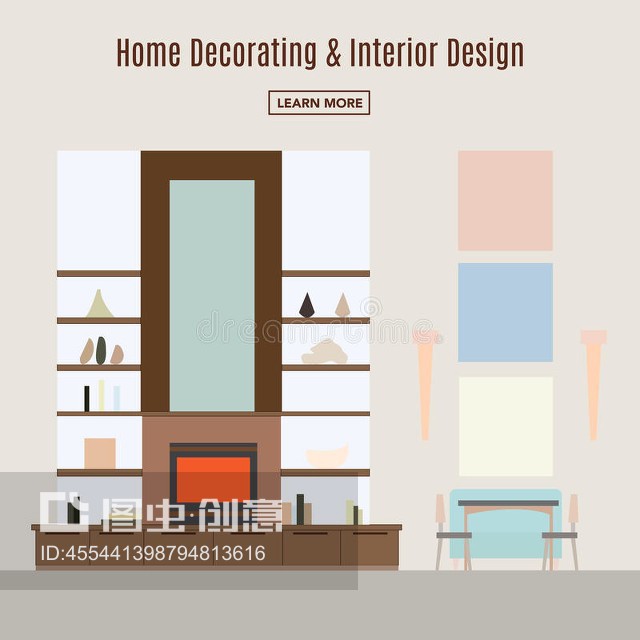 客厅的室内设计。Interior design of a living room.